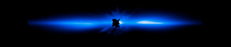 Illustration for article titled Our Best View Of A Stellar Debris Disk Warped By A Massive Exoplanet